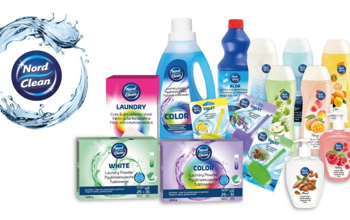 Laajennetun Nord Clean -sarjan uusi pakkausilme. The new packaging look of our expanded Nord Clean range.