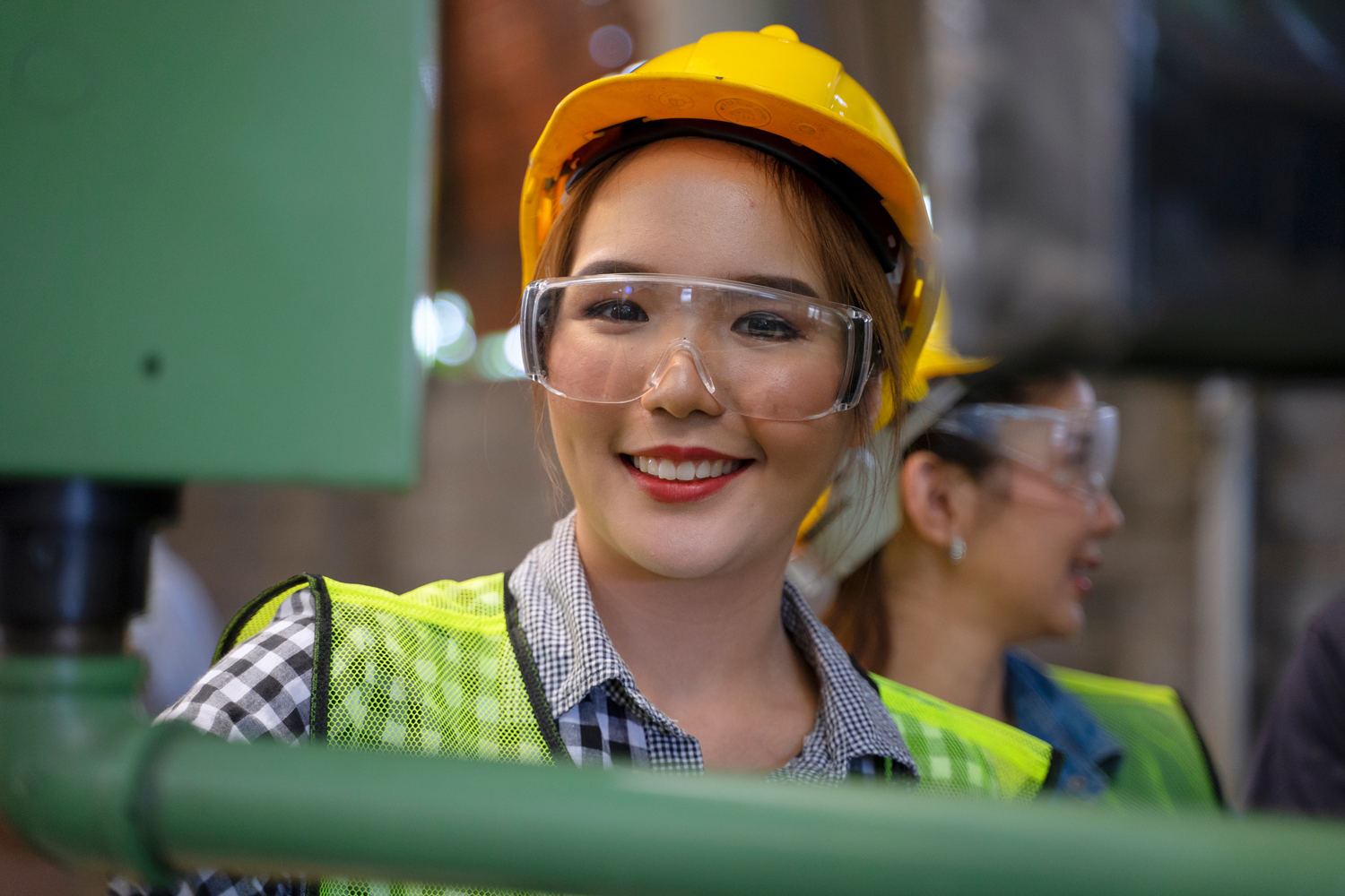 Female asian factory worker.