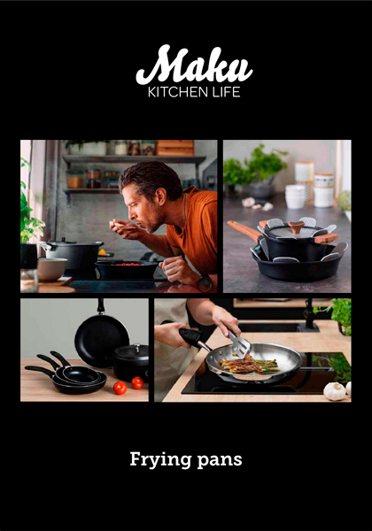 The cover of the Maku frying pan brochure.