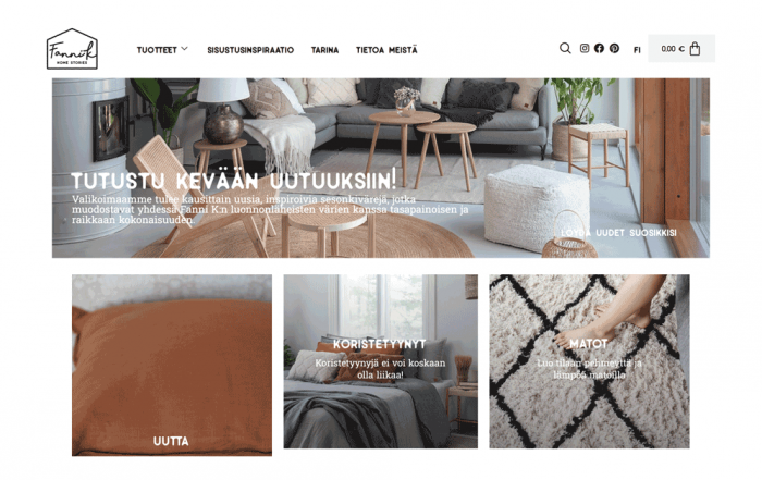 Fanni K's new website. - Fanni K:n uusi nettisivusto.