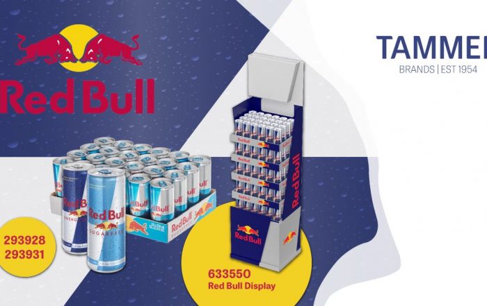 Red Bull energiajuomat Tammer Brandsilta. Red Bull energy drinks from Tammer Brands.