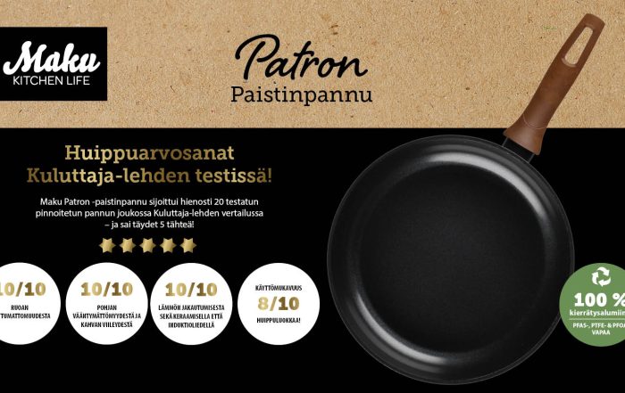 Maku Kitchen Life Patron -paistinpannu menestyi Kuluttaja-lehden tuoreessa testissä