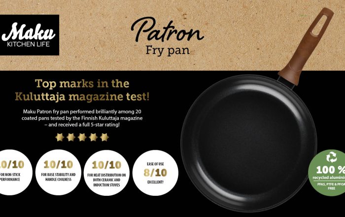Maku Kitchen Life Patron fry pan succeeded in a latest test by Kuluttaja magazine
